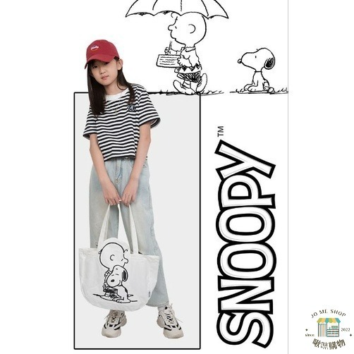 官方✨️正版✨️Snoopy 史努比 卡通大容量 帆布袋 包包 女 ins 單肩包-細節圖8