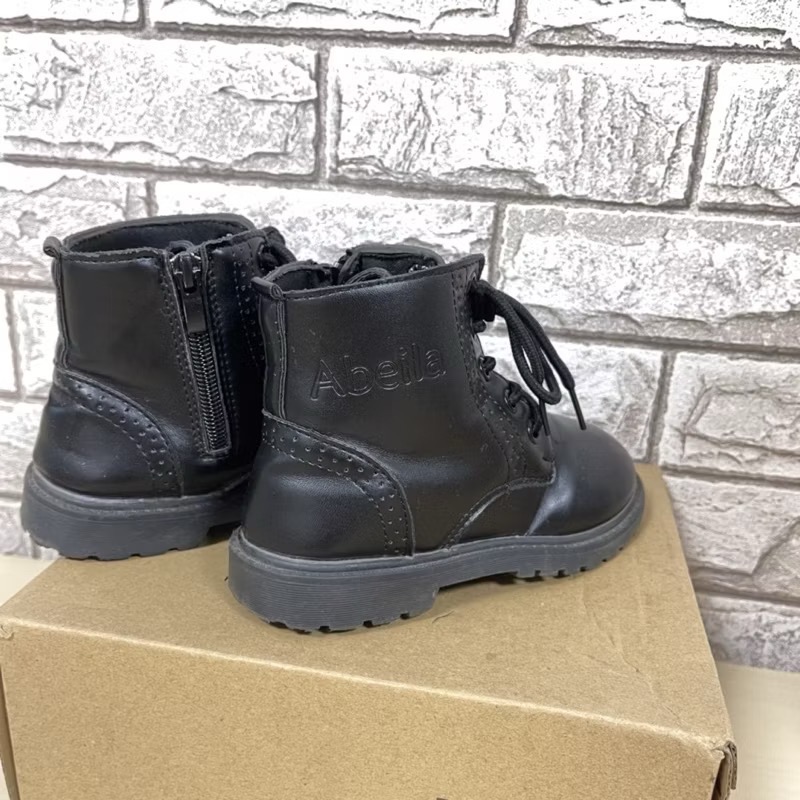 九成新 綁帶馬丁鞋 拉鍊 28碼 兒童馬靴 兒童短筒靴 馬丁靴 男女童 皮鞋-細節圖3