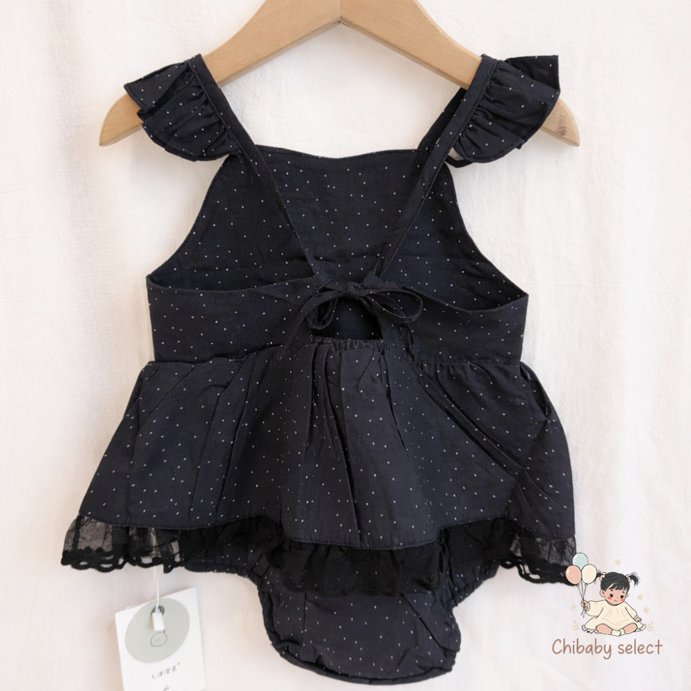 蕾絲點點吊帶包屁裙-細節圖2