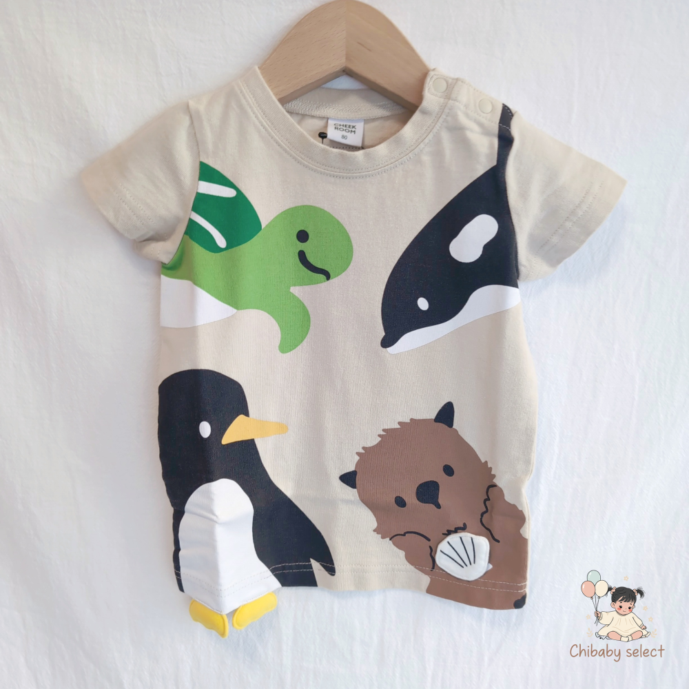 日系CHECK ROOM知育系列海洋動物上衣-細節圖3