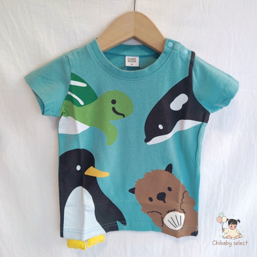 日系CHECK ROOM知育系列海洋動物上衣-細節圖4