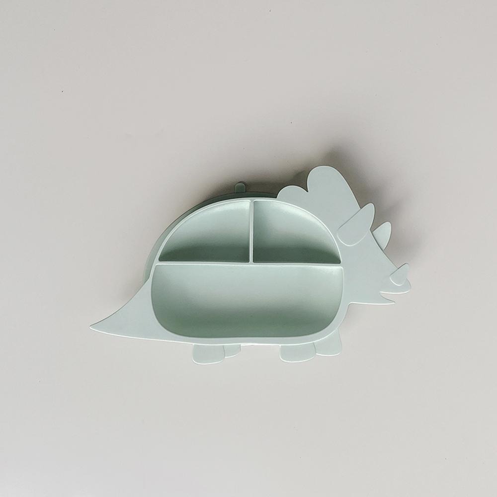 BesoVida | 三角龍兒童學習餐盤-淡檸黃_環保碗盤/兒童餐具/有效抗菌/耐高溫/耐酸鹼/微波/冷凍-細節圖4