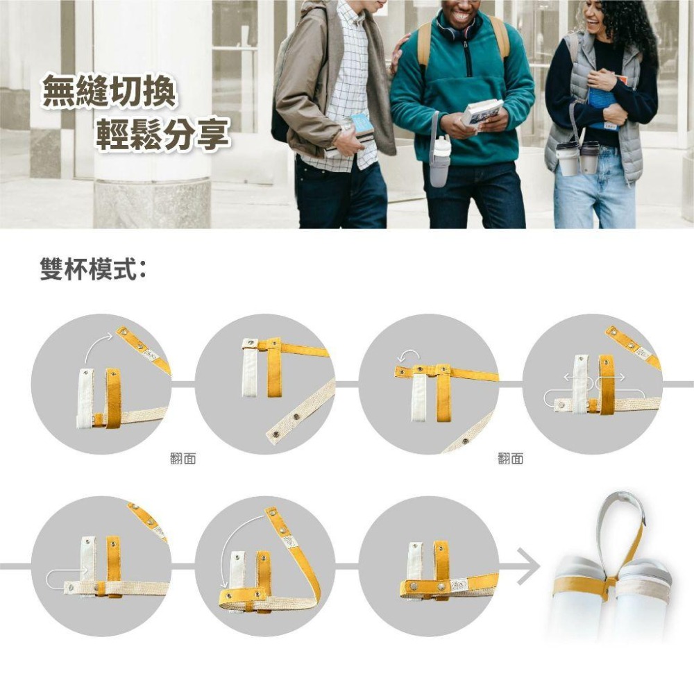 BesoVida | 甘甘雙杯袋-核桃棕_飲料提袋/手提袋/純棉/耐磨耐髒-細節圖9