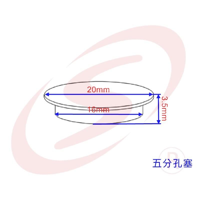5分孔塞 16mm 平頭孔塞 門孔塞 窗孔塞 孔塞頭 防塵蓋-細節圖2