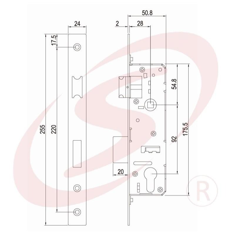Hard King 三合一通風門鎖 房間鎖 二段式連體鎖 水平鎖 門鎖 匣式鎖 把手鎖 通道鎖 廚房鎖 JY208A-細節圖3