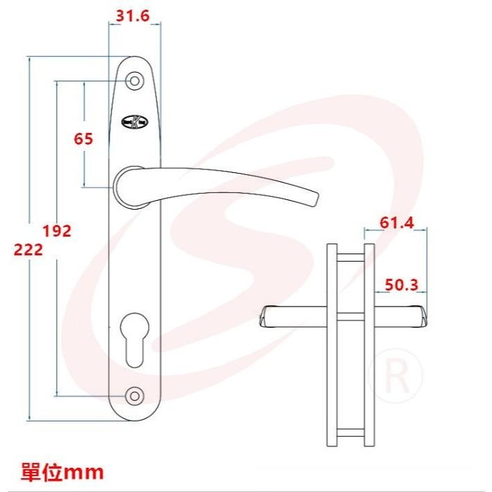 Hard King 三合一通風門鎖 房間鎖 連體鎖 二段式連體鎖 水平鎖 門鎖 匣式鎖 把手鎖 通道鎖 廚房鎖 廚房門鎖-細節圖2
