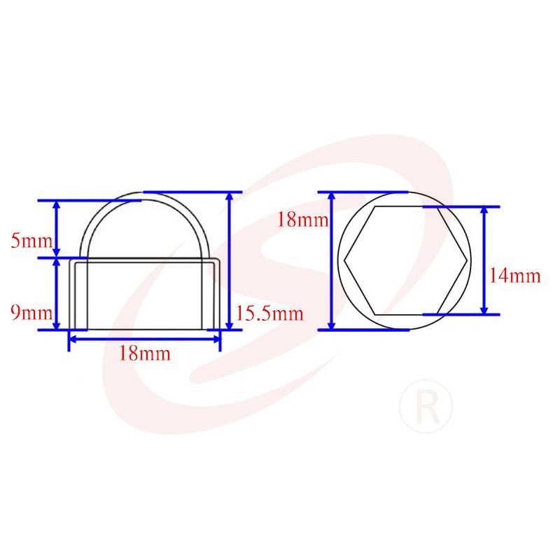 台灣製造 THE 3分外六角螺絲 3/8＂白鐵外六角 六角螺絲 S304 帽蓋 M14帽蓋 3分帽蓋-細節圖6