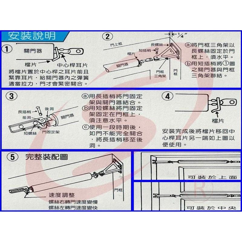 氣壓式自動關門器 半自動關門器 自動迴門器 自動閉門器 閉門緩衝器 緩衝閉門器-細節圖4