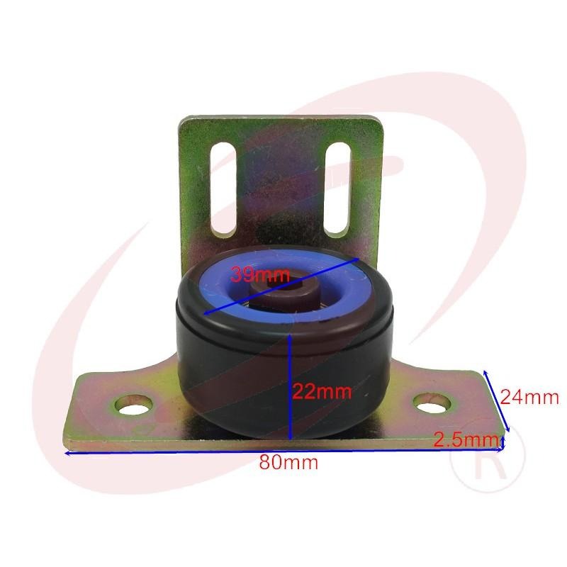 L型固定輪 L型鐵片 鋁門窗吊門輪組 吊門滑輪 鋁門吊輪 黑色導輪 鋁門輪 兩用L培林輪-細節圖3