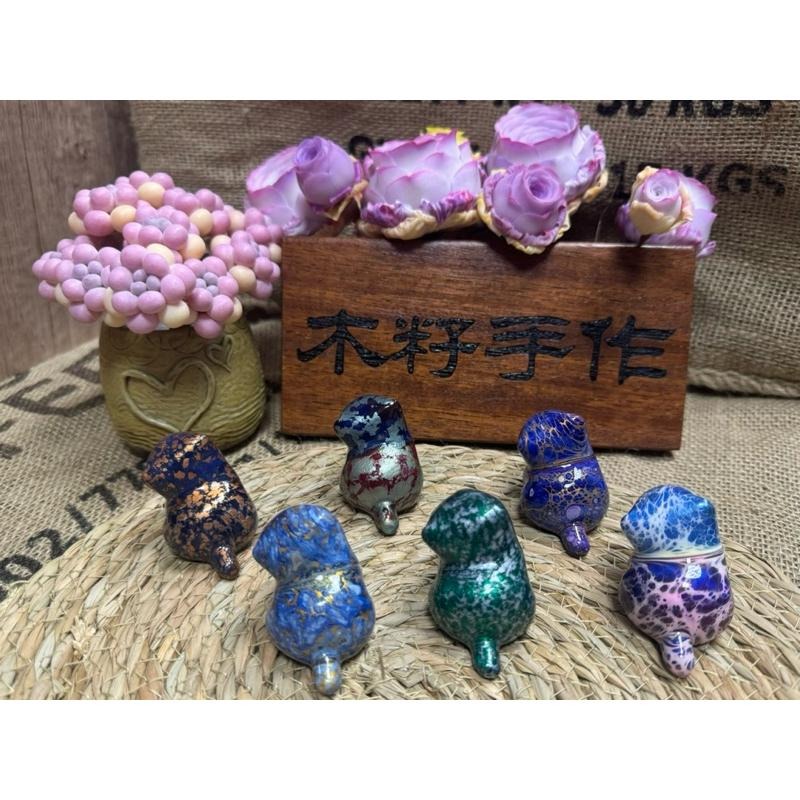 [木籽手作]托托5CM-A/流體貓/貓咪擺件/木頭貓/彩繪貓/大漆貓/台灣現貨-細節圖2