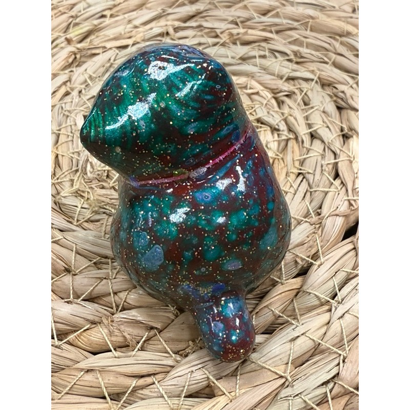 [木籽手作]托托5CM-A/流體貓/貓咪擺件/木頭貓/彩繪貓/大漆貓/台灣現貨-規格圖4