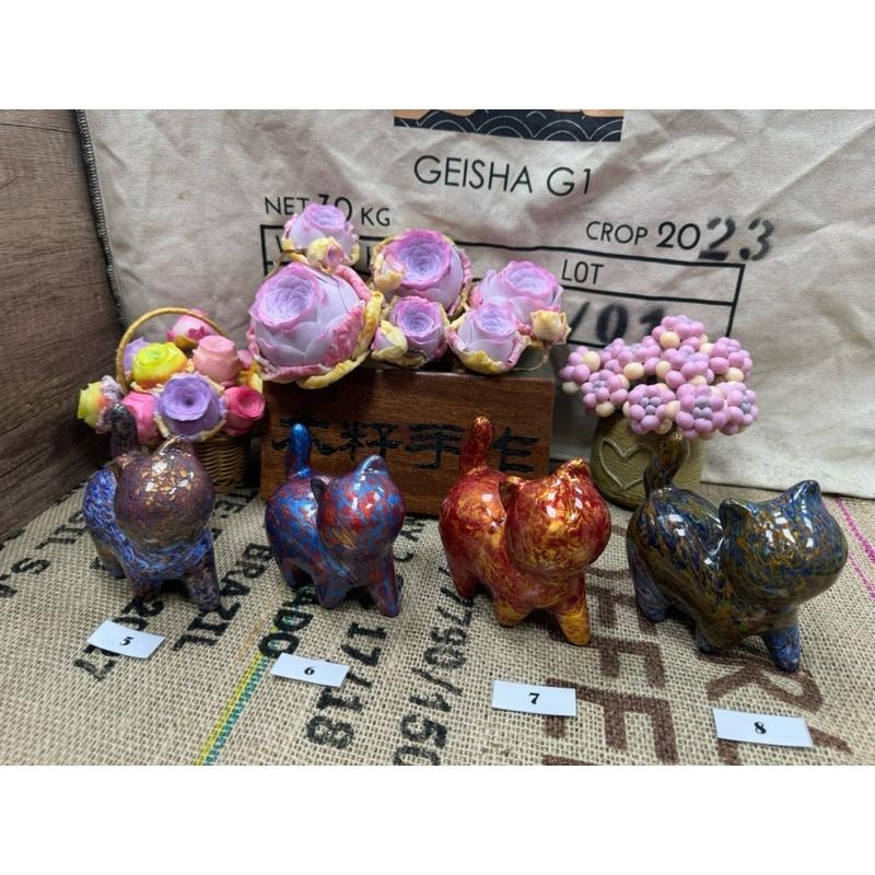 [木籽手作]貓小姐流體10CM-A/流體貓小姐/貓小姐擺件/木頭貓小姐/彩繪貓小姐/大漆貓小姐/台灣現貨-細節圖5