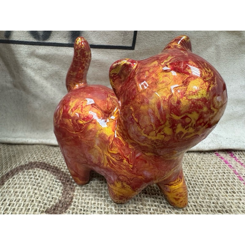 [木籽手作]貓小姐流體10CM-A/流體貓小姐/貓小姐擺件/木頭貓小姐/彩繪貓小姐/大漆貓小姐/台灣現貨-規格圖5