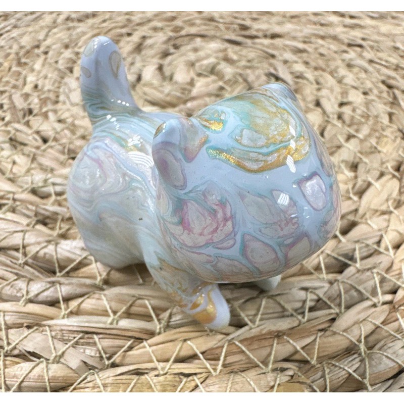 [木籽手作]噗噗5CM/流體貓/貓咪擺件/木頭貓/彩繪貓/大漆貓/台灣現貨-規格圖4