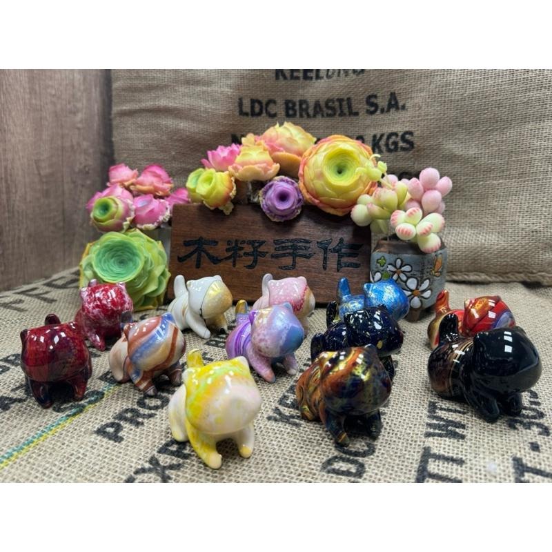 [木籽手作]噗噗7CM-B/流體貓/貓咪擺件/木頭貓/彩繪貓/大漆貓/台灣現貨-細節圖2