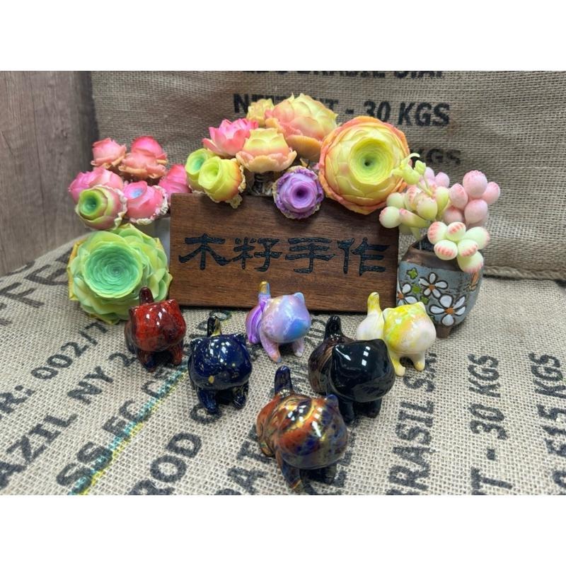 [木籽手作]噗噗7CM-B/流體貓/貓咪擺件/木頭貓/彩繪貓/大漆貓/台灣現貨-細節圖4