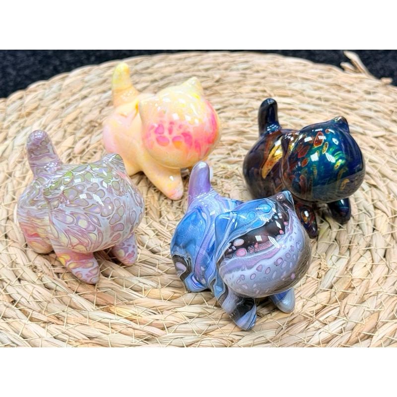 [木籽手作]噗噗7CM-B/流體貓/貓咪擺件/木頭貓/彩繪貓/大漆貓/台灣現貨-細節圖5
