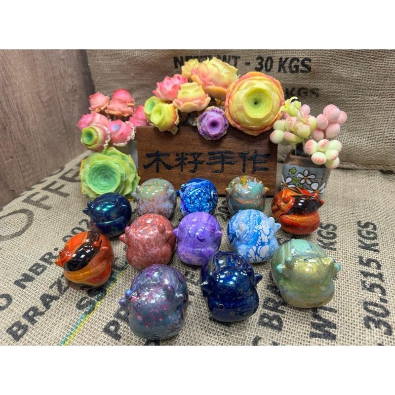 [木籽手作]胖牛7CM-A/流體牛/牛擺件/木頭牛/彩繪牛/大漆牛/台灣現貨-細節圖2