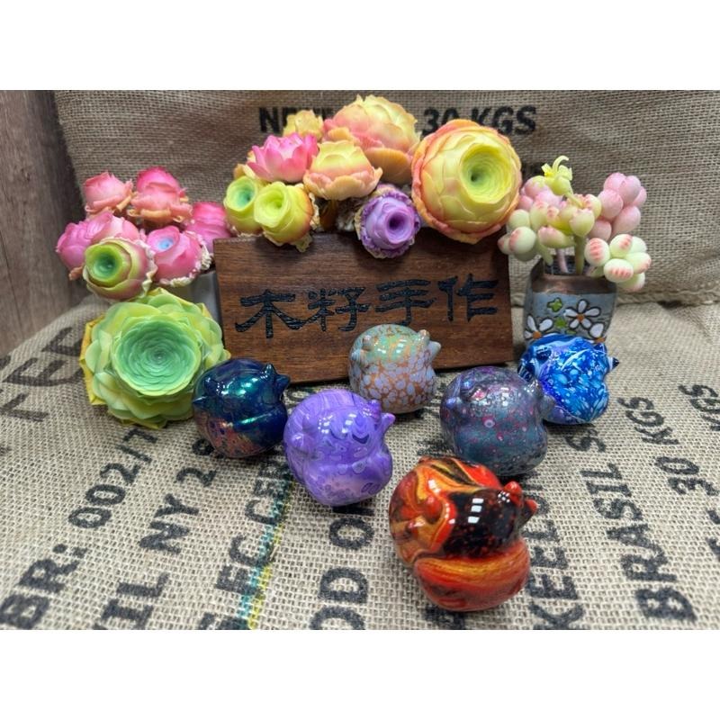 [木籽手作]胖牛7CM-A/流體牛/牛擺件/木頭牛/彩繪牛/大漆牛/台灣現貨-細節圖4