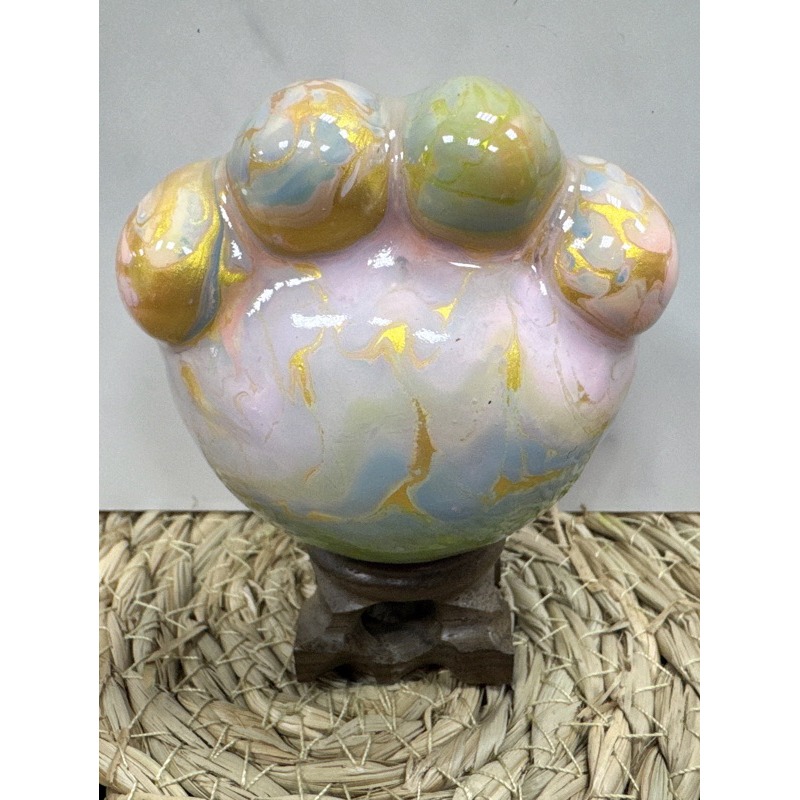 [木籽手作]貓爪7CM-B/流體貓/貓咪擺件/木頭貓/彩繪貓/大漆貓/台灣現貨-規格圖5