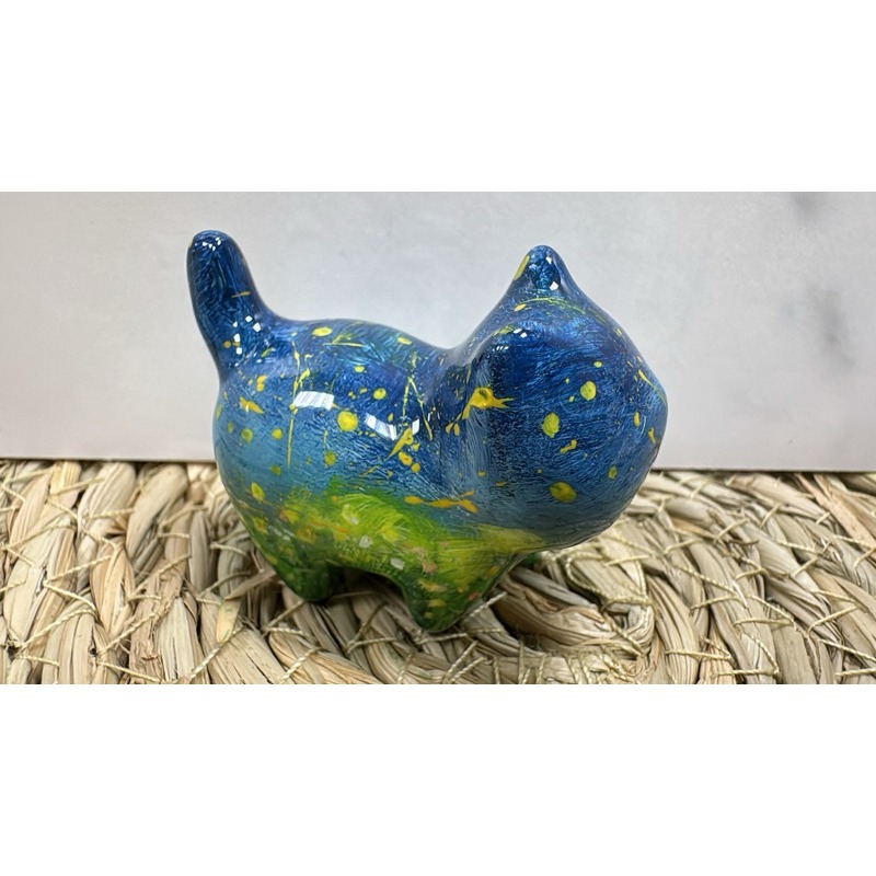 [木籽手作]貓先生手繪5CM/流體貓/貓咪擺件/木頭貓/彩繪貓/大漆貓)/台灣現貨-規格圖3