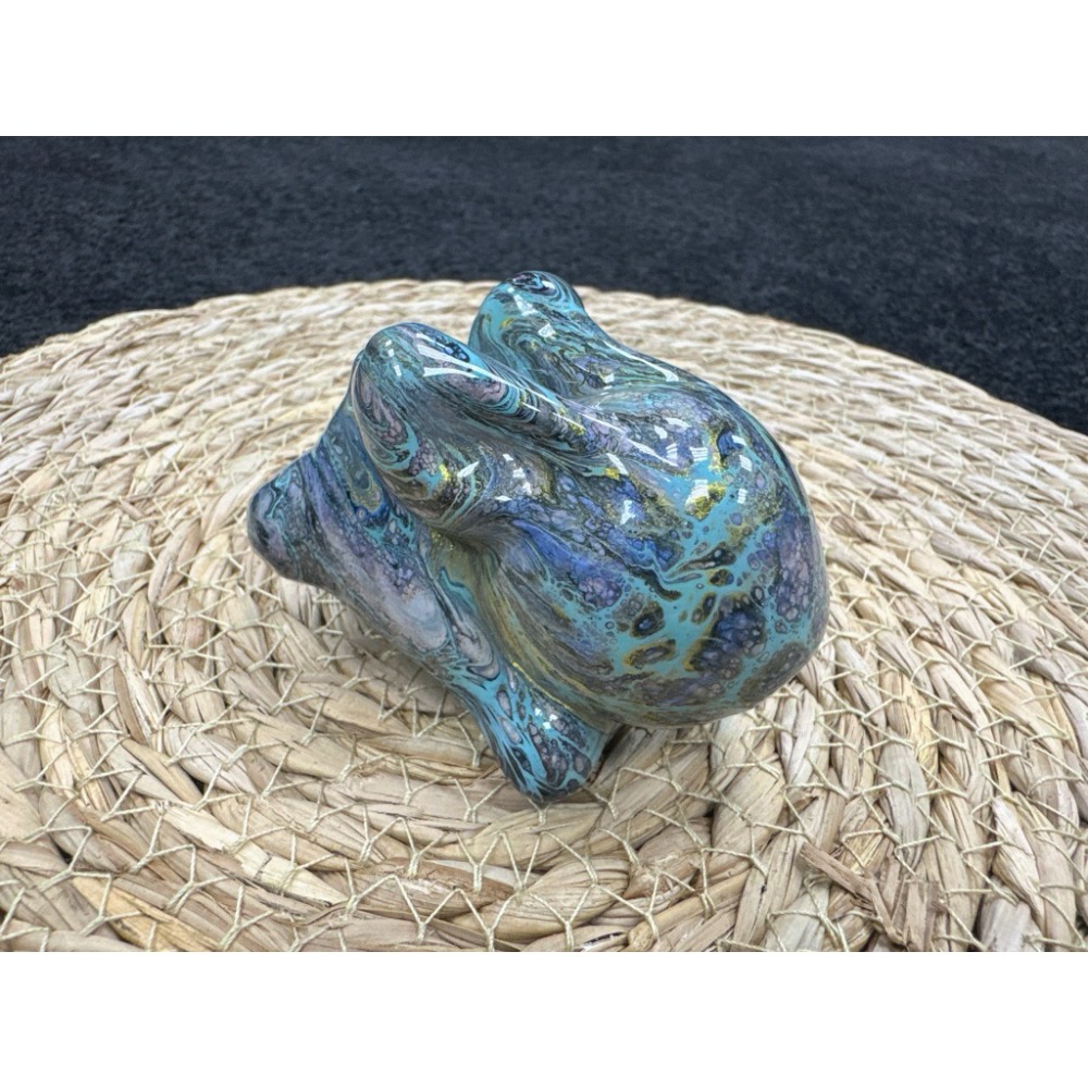 [木籽手作]大頭兔7CM-B/流體兔/兔擺件/兔貓/彩繪兔/大漆兔/台灣現貨-規格圖5