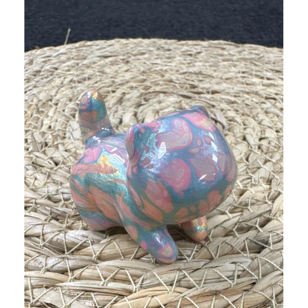 [木籽手作]噗噗5CM-A/流體貓/貓咪擺件/木頭貓/彩繪貓/大漆貓/台灣現貨-規格圖5