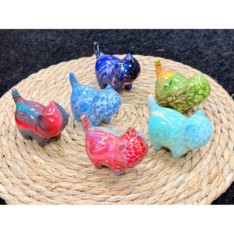 [木籽手作]貓先生7CM-A/流體貓/貓咪擺件/木頭貓/彩繪貓/大漆貓/台灣現貨-細節圖3