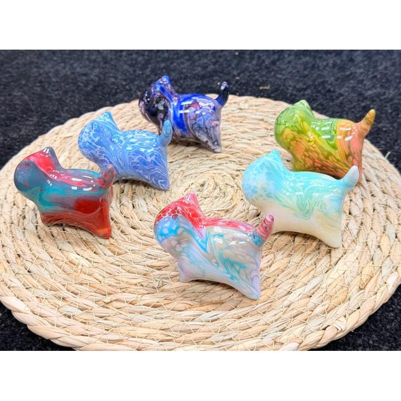 [木籽手作]貓先生7CM-A/流體貓/貓咪擺件/木頭貓/彩繪貓/大漆貓/台灣現貨-細節圖4