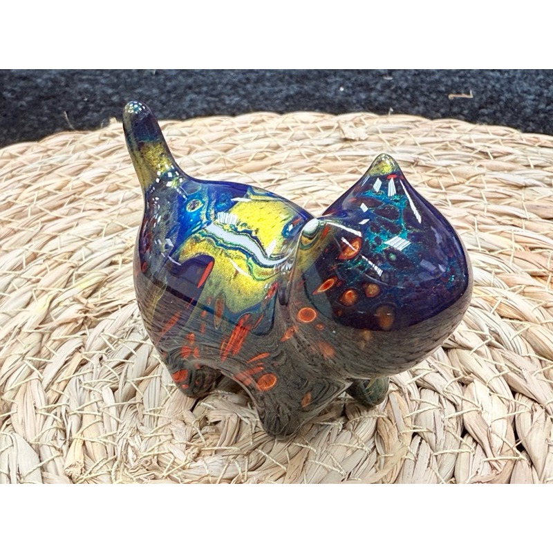 [木籽手作]貓先生7CM-A/流體貓/貓咪擺件/木頭貓/彩繪貓/大漆貓/台灣現貨-規格圖4