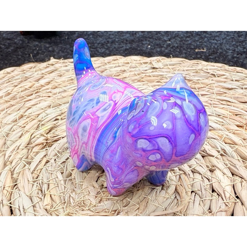 [木籽手作]貓先生7CM-A/流體貓/貓咪擺件/木頭貓/彩繪貓/大漆貓/台灣現貨-規格圖4