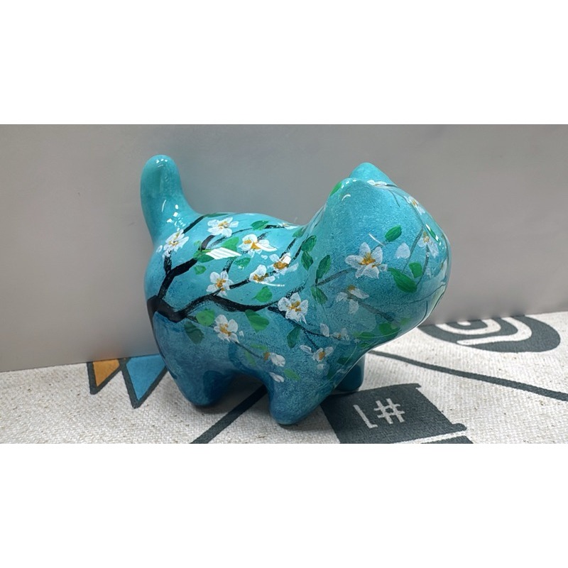 [木籽手作]貓先生手繪8CM/流體貓/貓咪擺件/木頭貓/彩繪貓/大漆貓/手繪貓/台灣現貨-規格圖5