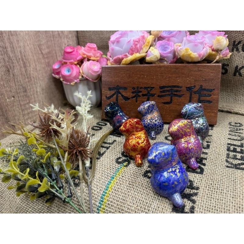 [木籽手作]托托6CM-A/流體貓/貓咪擺件/木頭貓/彩繪貓/大漆貓/台灣現貨-細節圖3