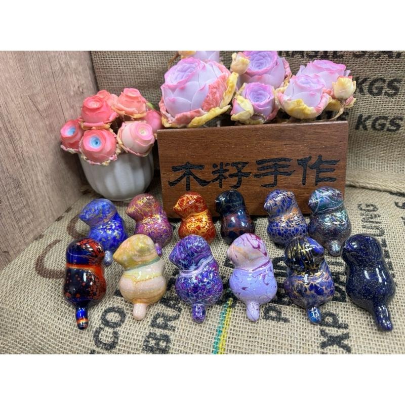 [木籽手作]托托6CM-A/流體貓/貓咪擺件/木頭貓/彩繪貓/大漆貓/台灣現貨-細節圖4