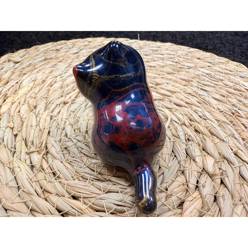 [木籽手作]托托6CM-A/流體貓/貓咪擺件/木頭貓/彩繪貓/大漆貓/台灣現貨-規格圖7