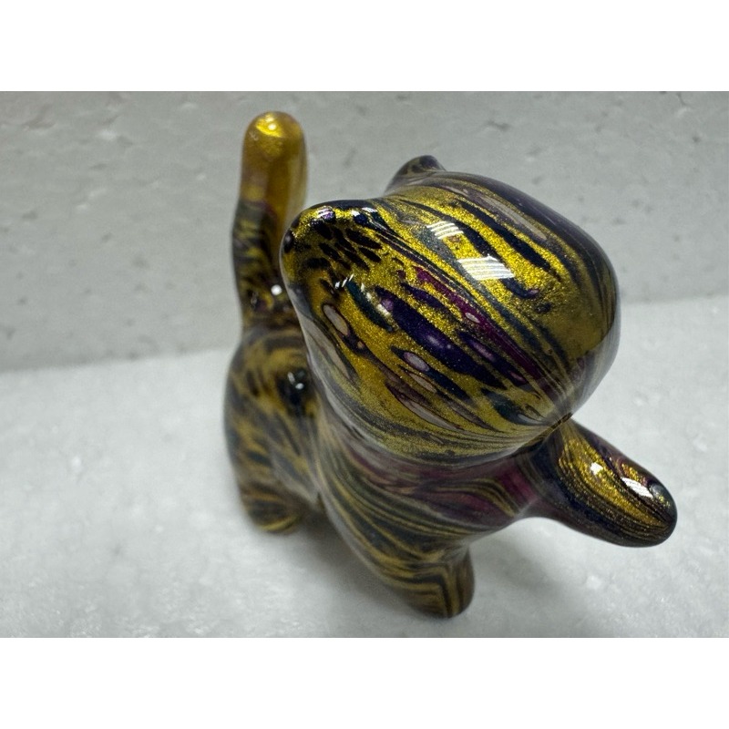 [木籽手作]抬手貓6CM-B/流體貓/貓咪擺件/木頭貓/彩繪貓/大漆貓/台灣現貨-規格圖10