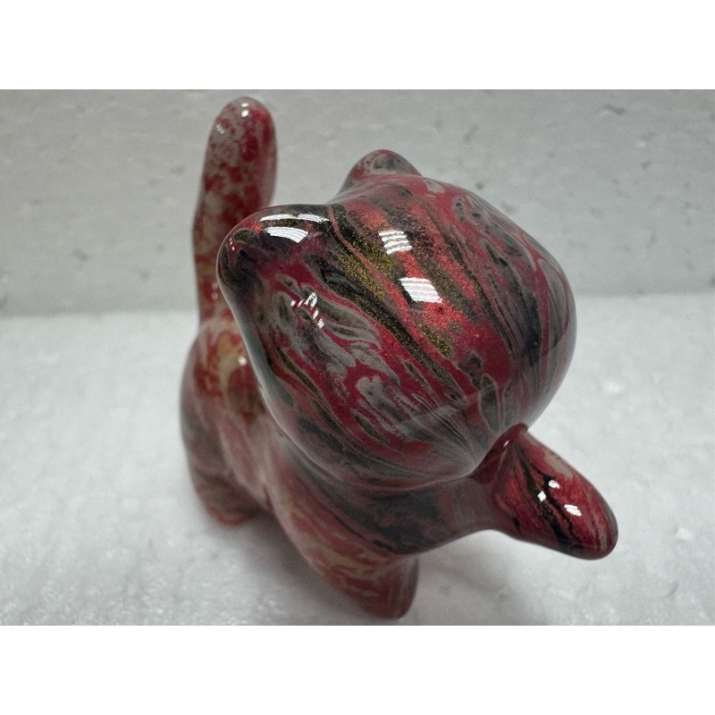 [木籽手作]抬手貓6CM-B/流體貓/貓咪擺件/木頭貓/彩繪貓/大漆貓/台灣現貨-規格圖10