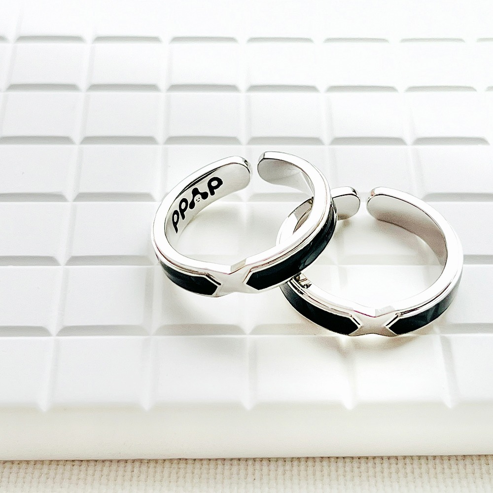 黑騎士琺瑯925純銀戒指2.0 中性配戴 時尚升級輕珠寶設計-細節圖2