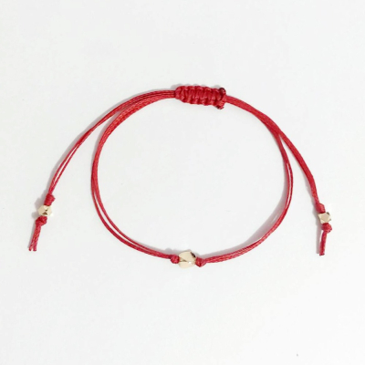 扭轉幸福編織手鍊 紅繩銅鍍14K金 法國奶奶系列