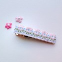 法式刺繡水晶髮夾 (厚)保色金屬鴨嘴夾 手工製 兩款色系選-規格圖7