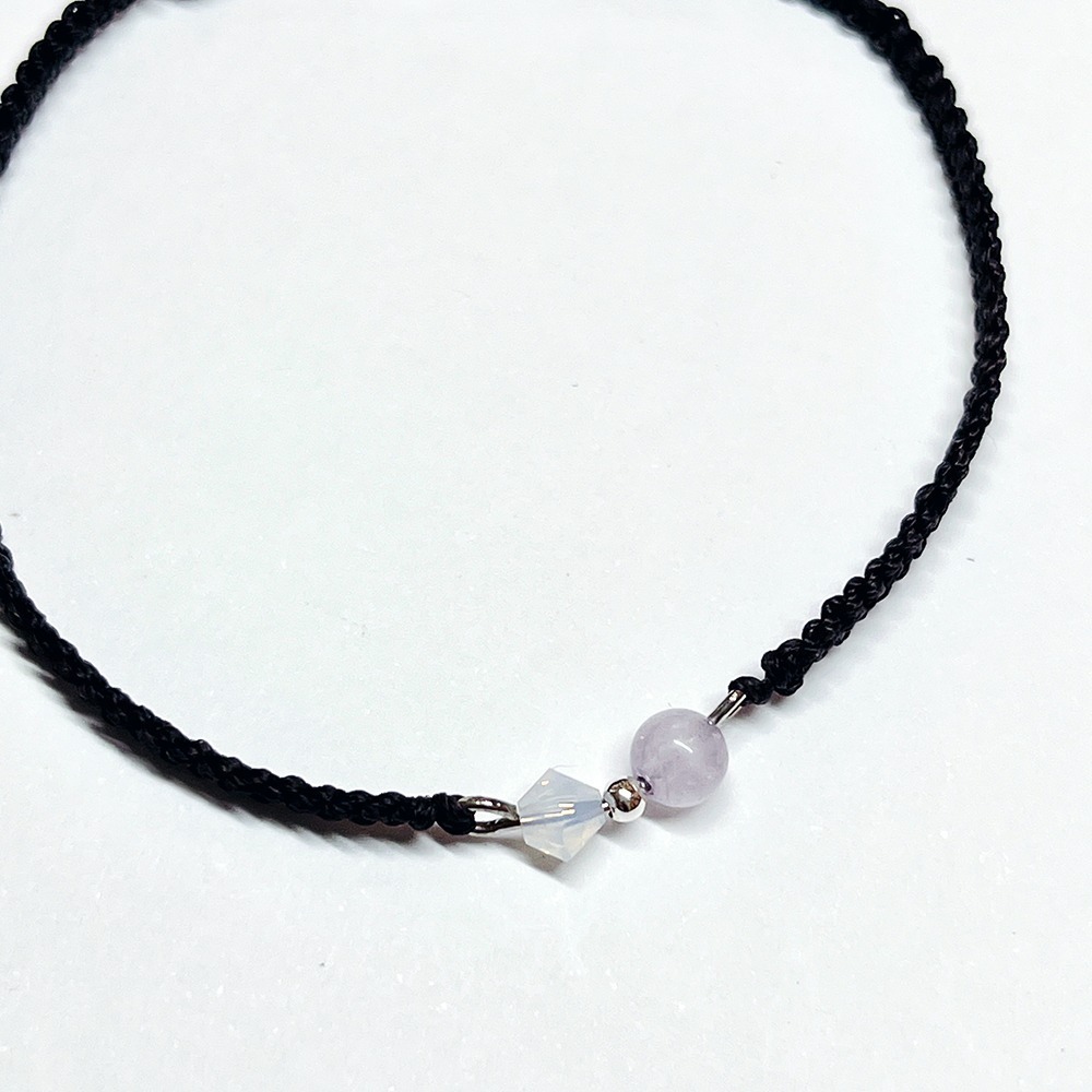 【客製化】925純銀 水晶編織幸福手鍊 法國奶奶系列 多色選 禮物-細節圖3