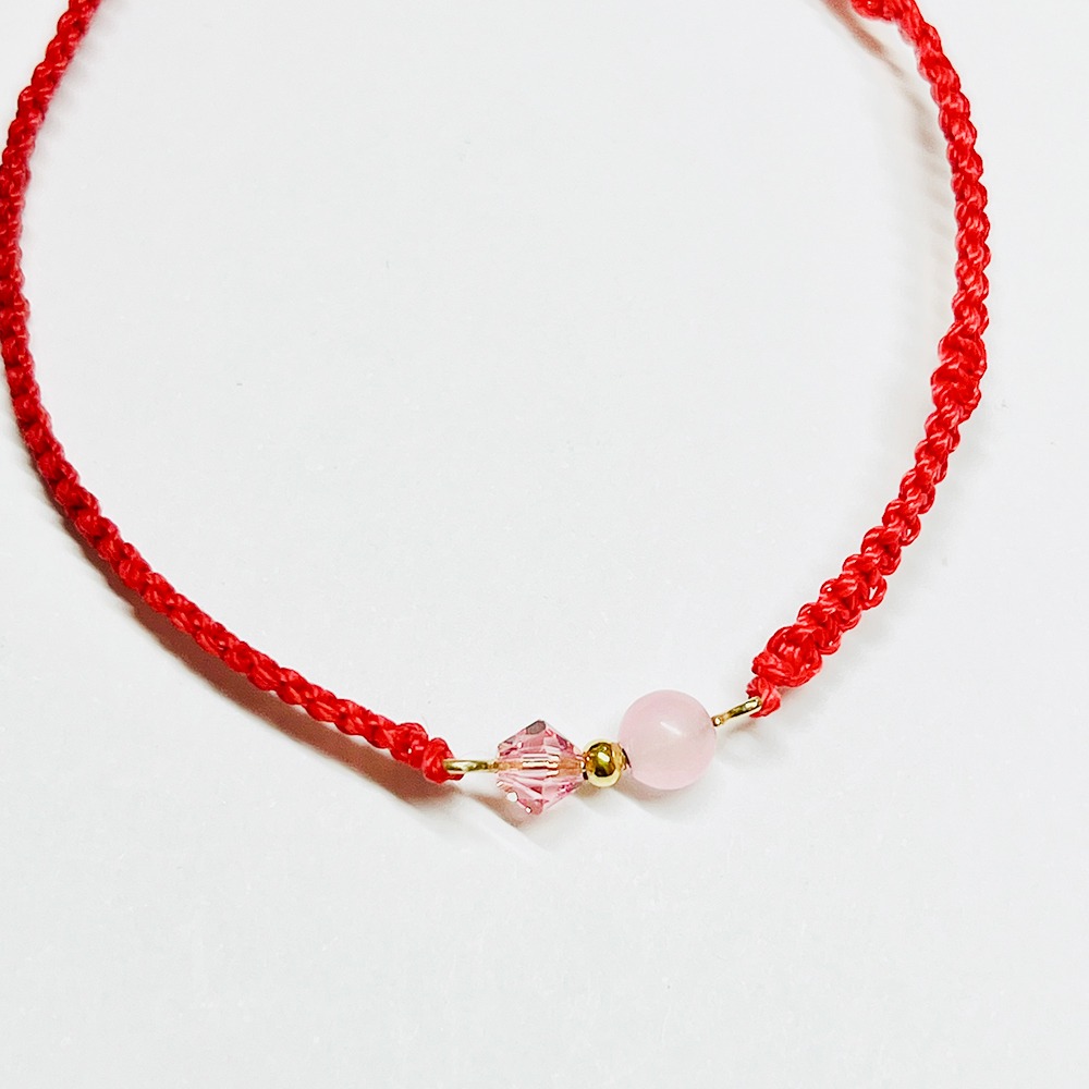 【客製化】925純銀+k金 水晶編織幸福手鍊 法國奶奶系列 多色選 情人節禮物-細節圖4