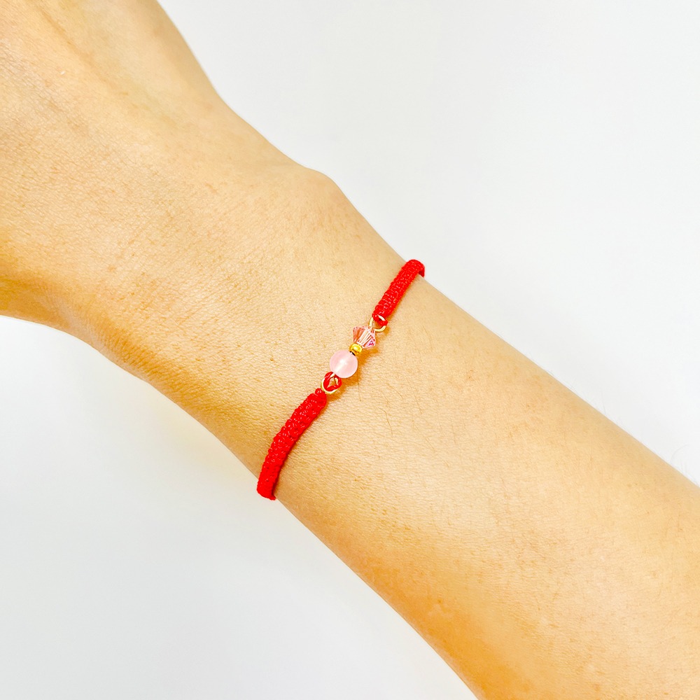 【客製化】925純銀+k金 水晶編織幸福手鍊 法國奶奶系列 多色選 情人節禮物-細節圖6