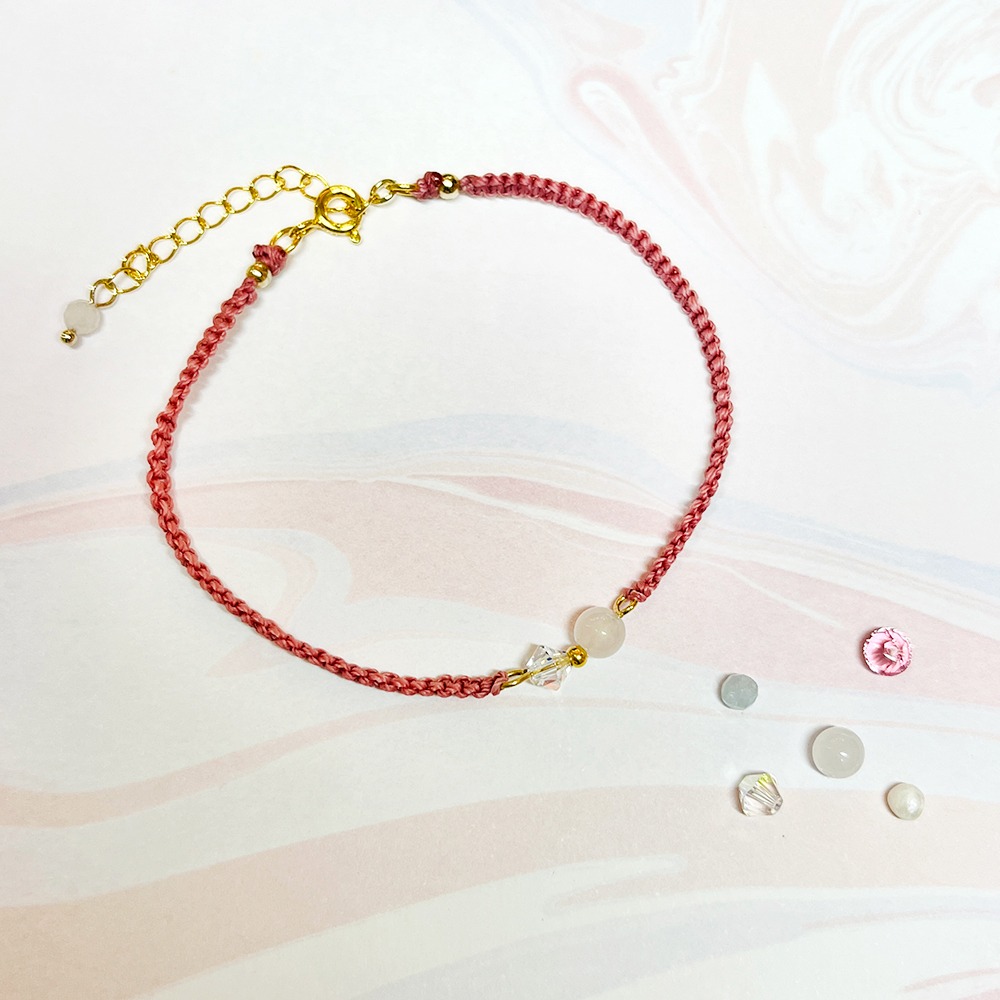 【客製化】925純銀+k金 水晶編織幸福手鍊 法國奶奶系列 多色選 情人節禮物-規格圖9