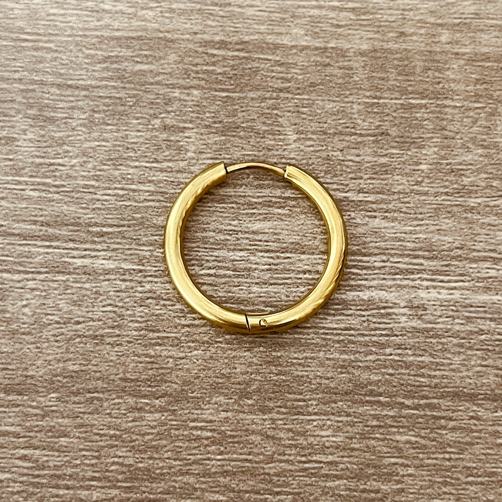 2cm圓圈(純鋼+18k金色)