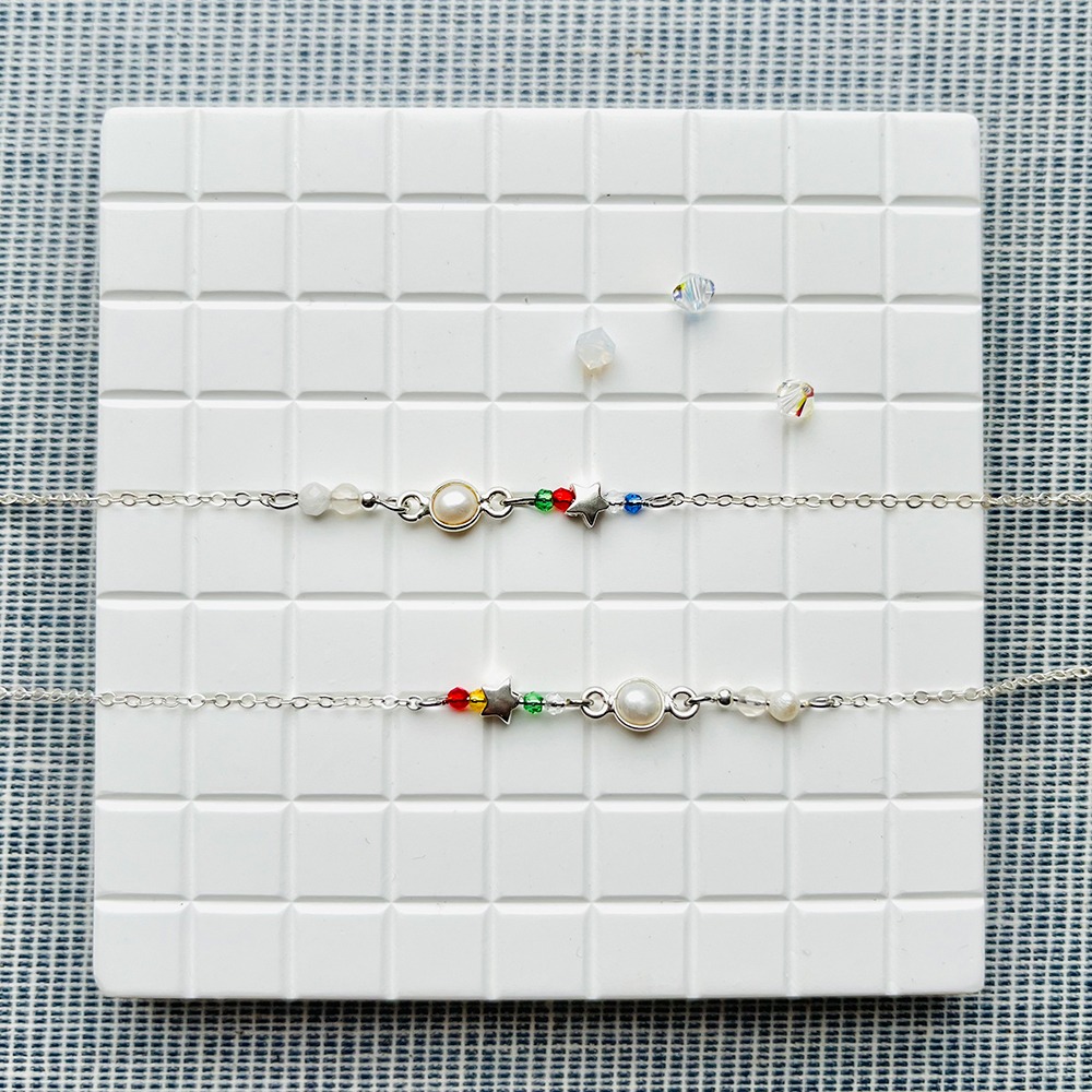 925純銀 幸運寶石手鍊 法國奶奶系列 多色選 長度可客製 情人節禮物-細節圖3