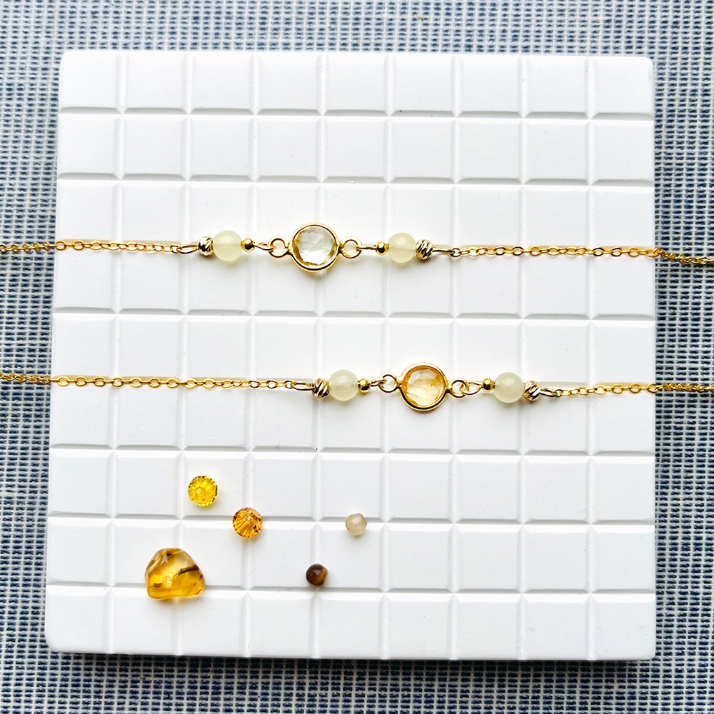 925純銀 幸運寶石手鍊 法國奶奶系列 多色選 長度可客製 情人節禮物-細節圖4