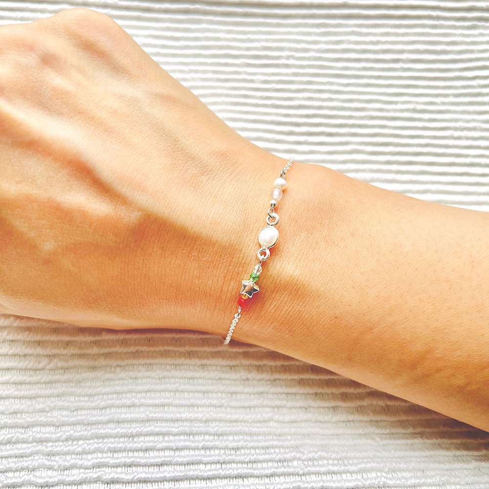 925純銀 幸運寶石手鍊 法國奶奶系列 多色選 長度可客製 情人節禮物-規格圖8