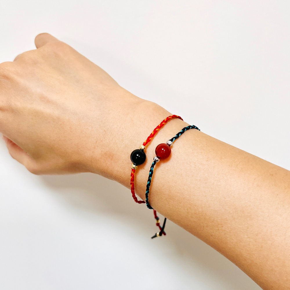 福氣瑪瑙編織手鍊 法國奶奶系列 蠟線 長度可客製-細節圖4