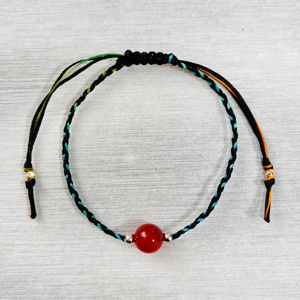 紅瑪瑙彩虹黑繩